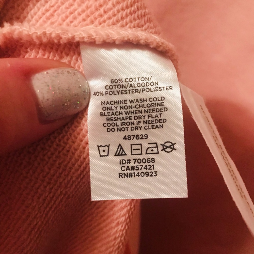 NWT Loft pink sweatshirt dress with flounce trim sleeves and hemline - Picture 5 of 9